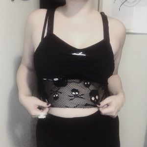 Skull Print Tank Top Black